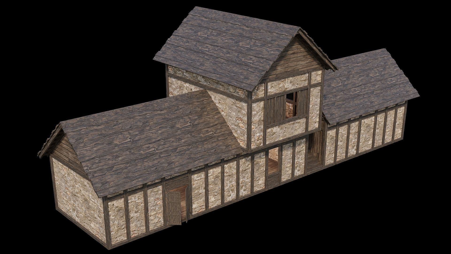 Medieval Village Pack  - 5 Assets - 4K Textures Game Ready Low-poly 3D model_19