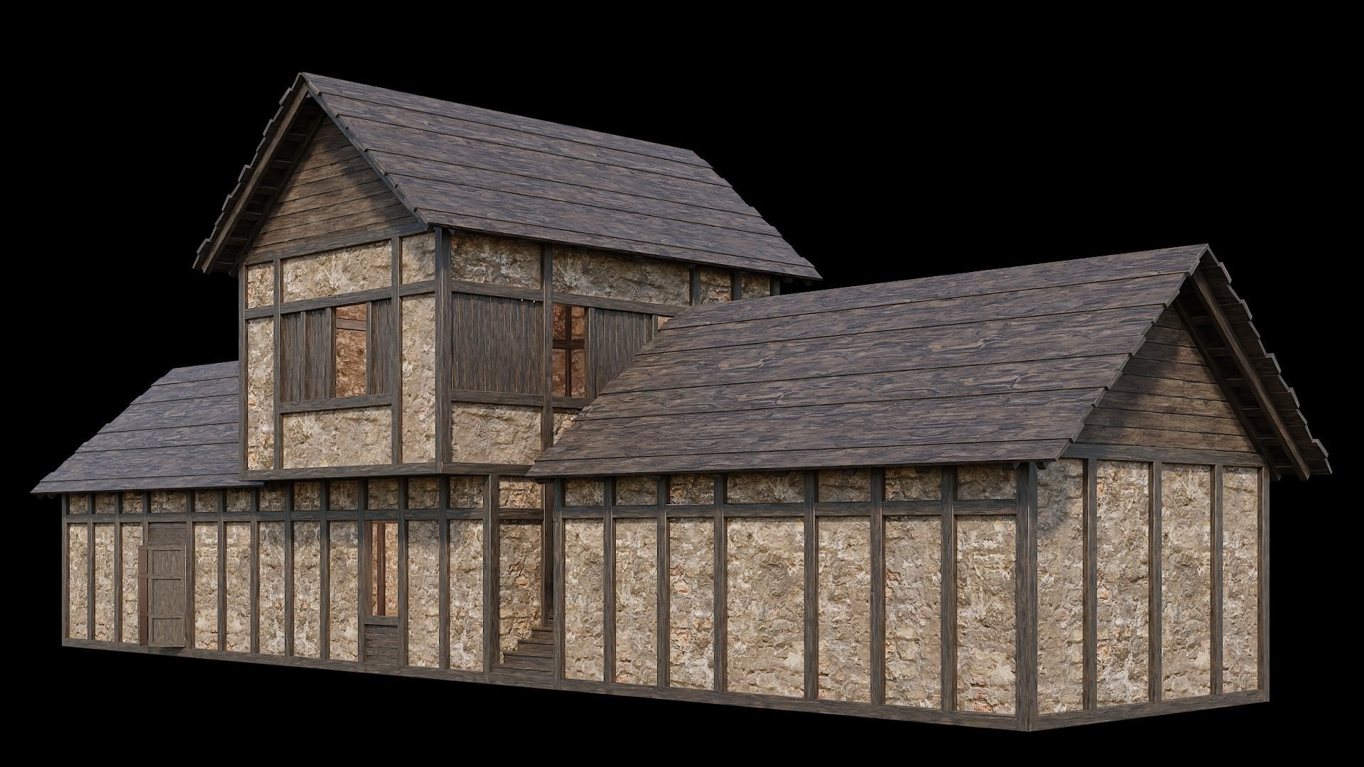 Medieval Village Pack  - 5 Assets - 4K Textures Game Ready Low-poly 3D model_18