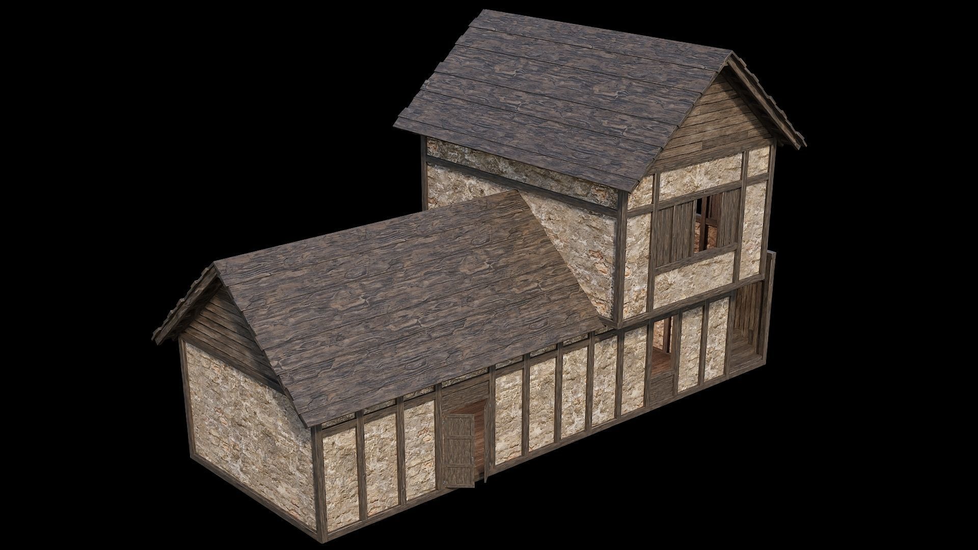 Medieval Village Pack  - 5 Assets - 4K Textures Game Ready Low-poly 3D model_12