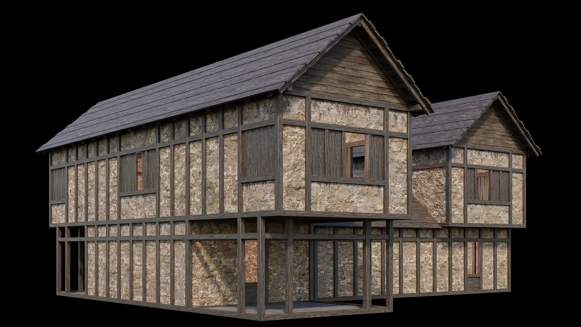 Medieval Village Pack  - 5 Assets - 4K Textures Game Ready Low-poly 3D model_3