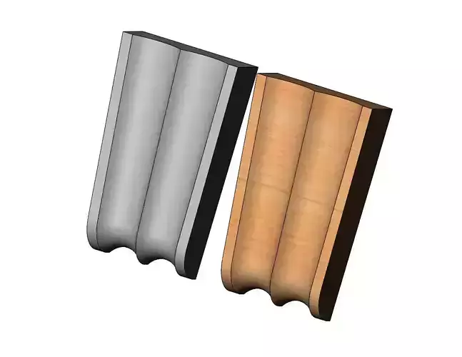 Colonial carved flutes ornament onlay