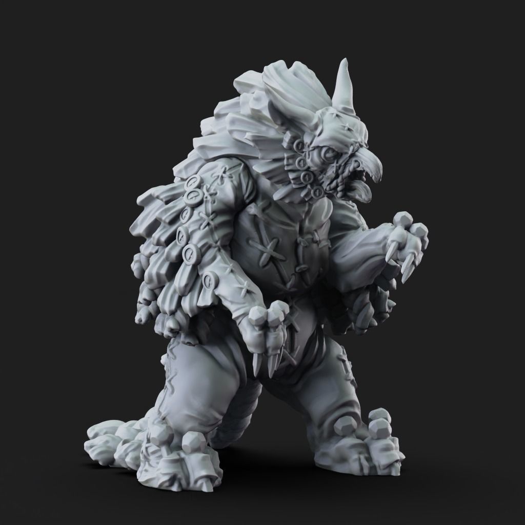 Owlbear Puppet -3D Printable TTRPG - PRESUPPORTED - 32mm Scale 3D print model_10
