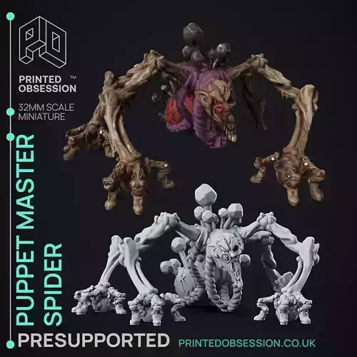 Puppet Spider - 3D Printable TTRPG - PRESUPPORTED - 32mm Scale