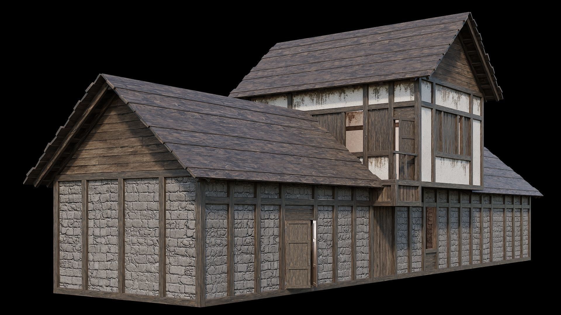 Medieval Village Pack  - 5 Assets - 4K Textures Game Ready Low-poly 3D model_17