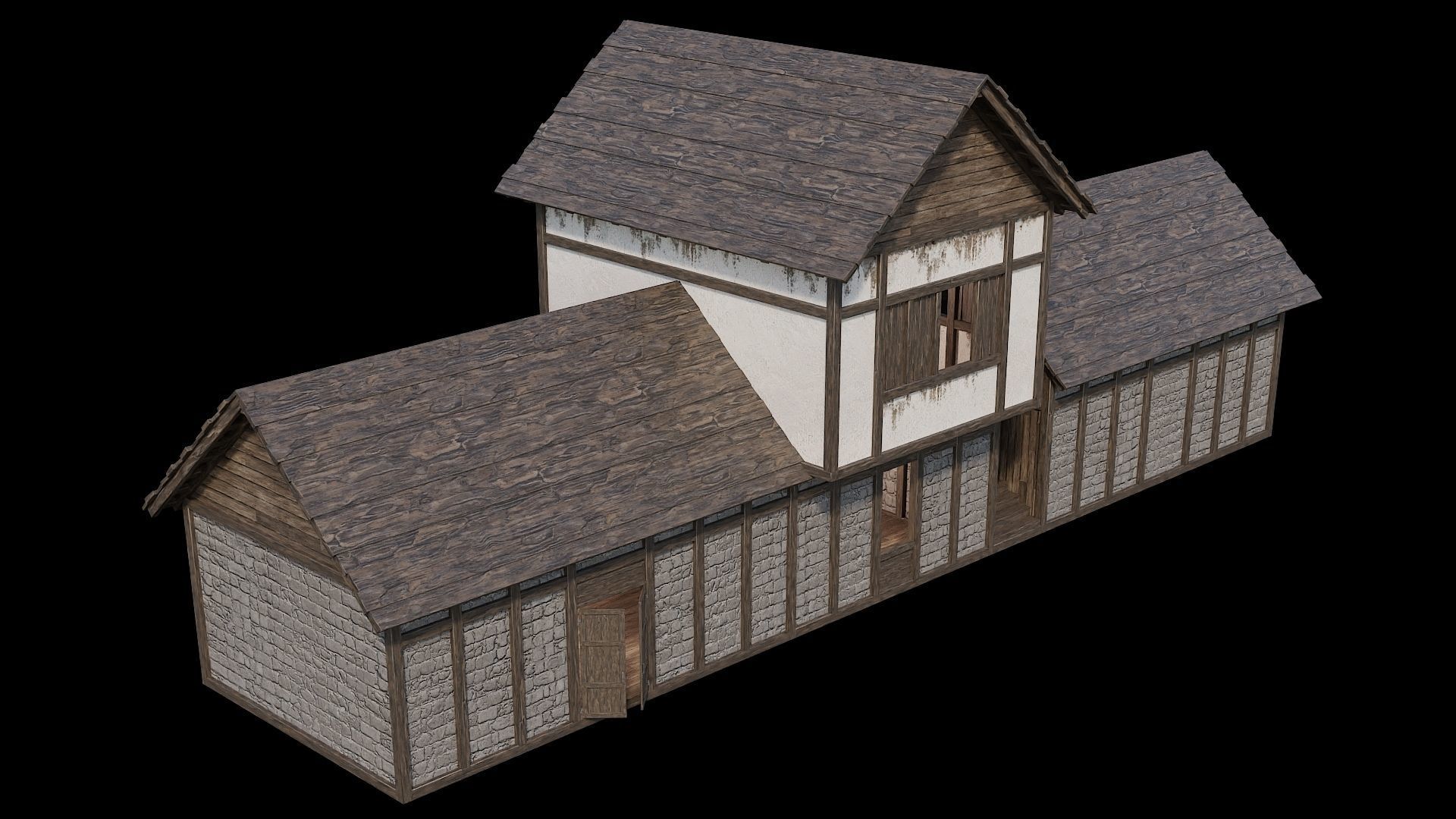 Medieval Village Pack  - 5 Assets - 4K Textures Game Ready Low-poly 3D model_19