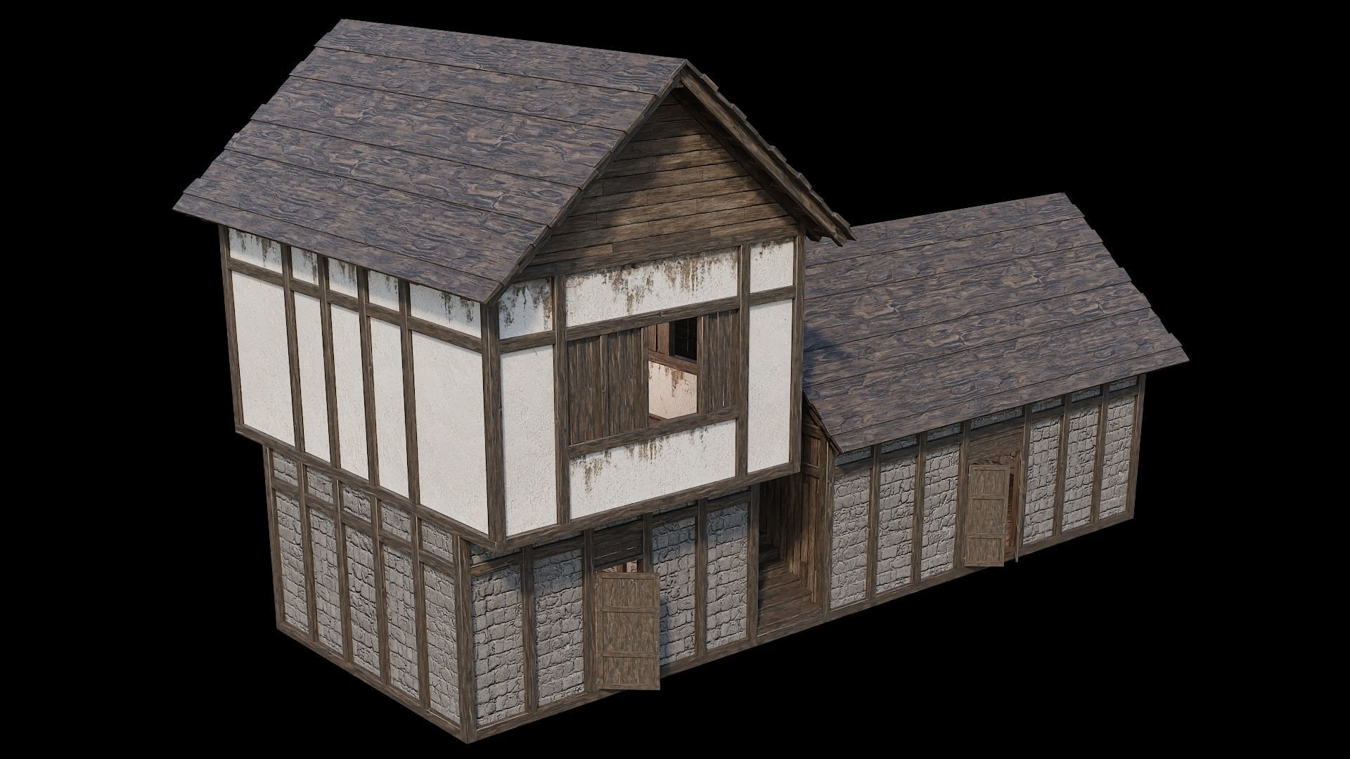 Medieval Village Pack  - 5 Assets - 4K Textures Game Ready Low-poly 3D model_26