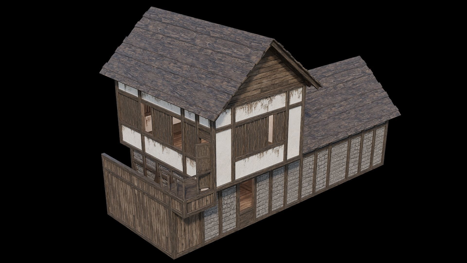 Medieval Village Pack  - 5 Assets - 4K Textures Game Ready Low-poly 3D model_13