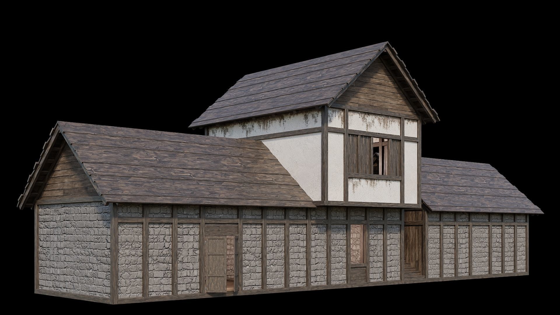 Medieval Village Pack  - 5 Assets - 4K Textures Game Ready Low-poly 3D model_15