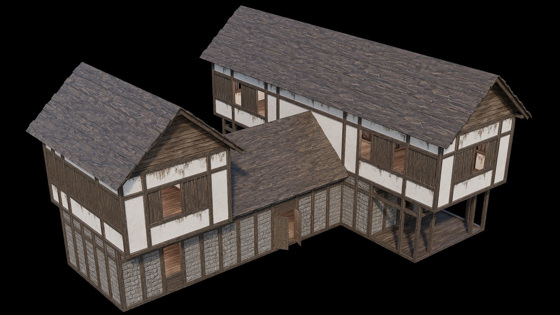 Medieval Village Pack  - 5 Assets - 4K Textures Game Ready Low-poly 3D model_5