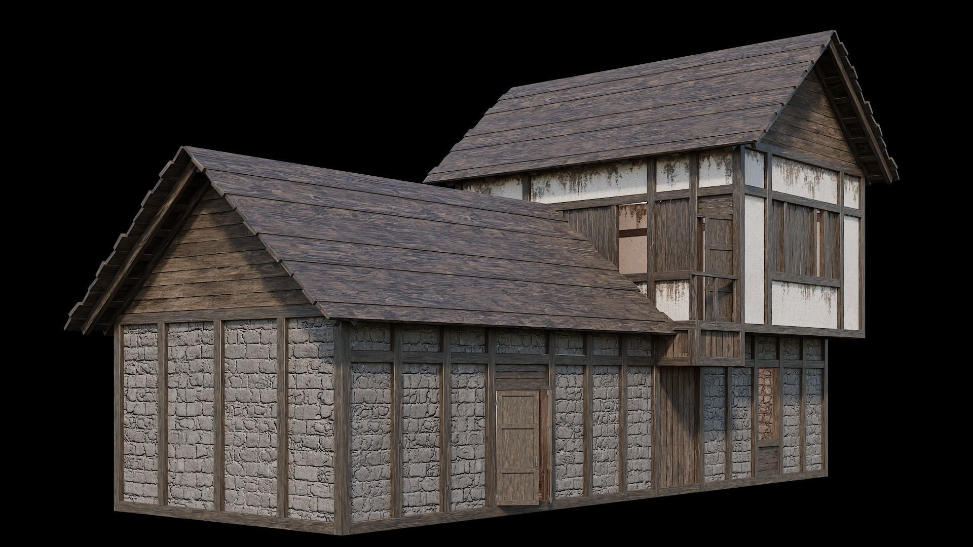 Medieval Village Pack  - 5 Assets - 4K Textures Game Ready Low-poly 3D model_24