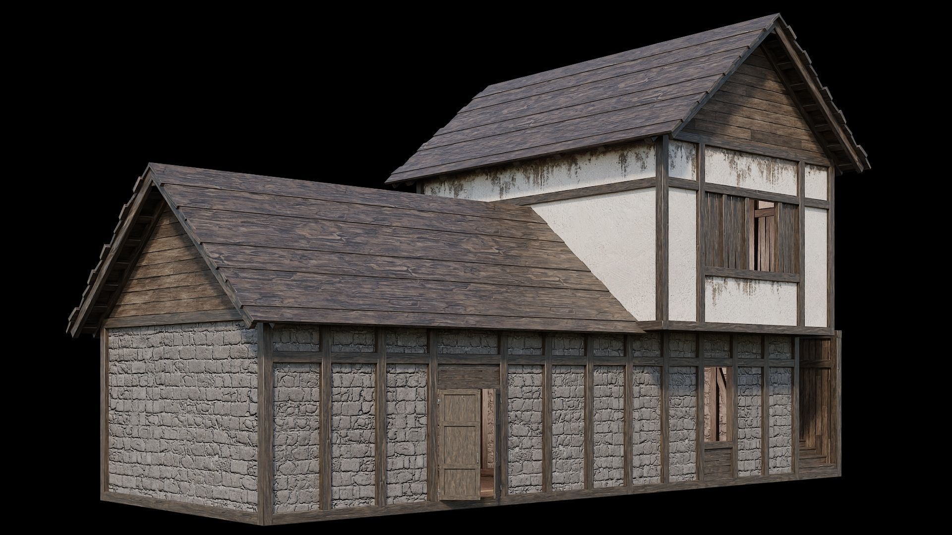 Medieval Village Pack  - 5 Assets - 4K Textures Game Ready Low-poly 3D model_8