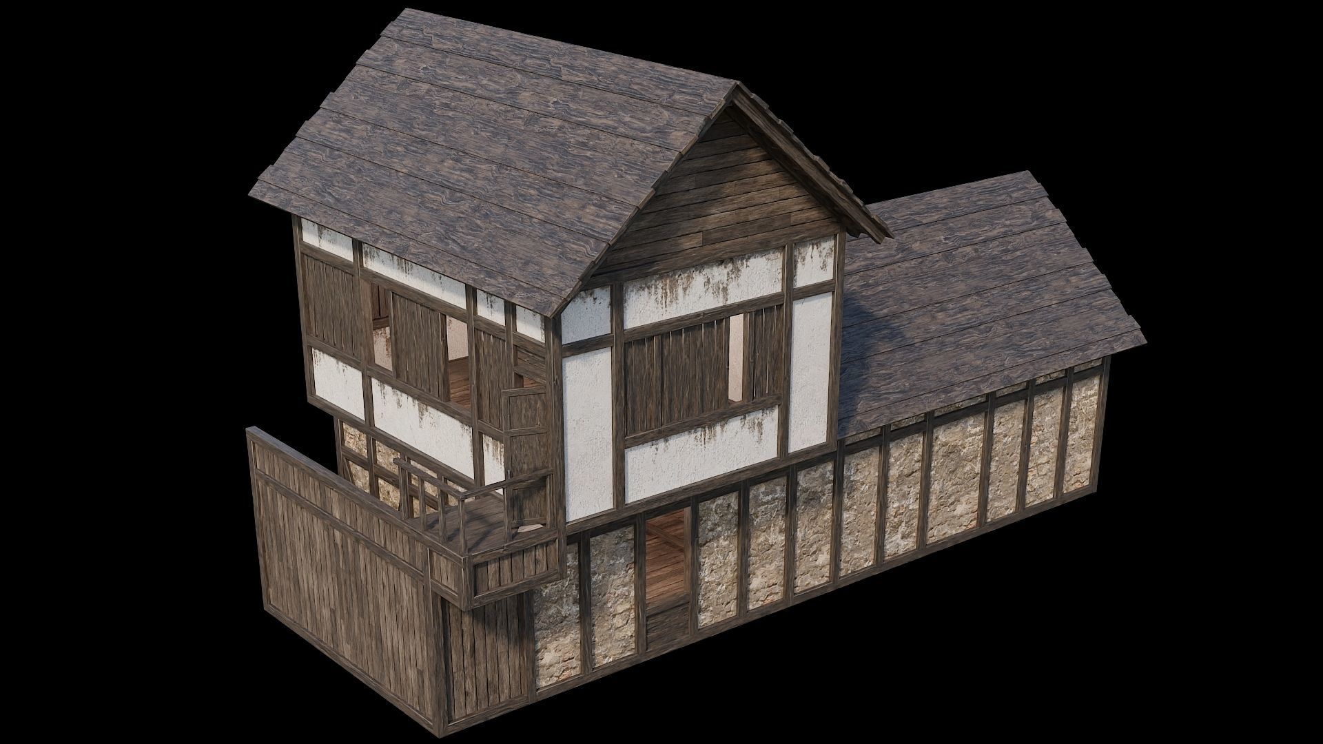 Medieval Village Pack  - 5 Assets - 4K Textures Game Ready Low-poly 3D model_13