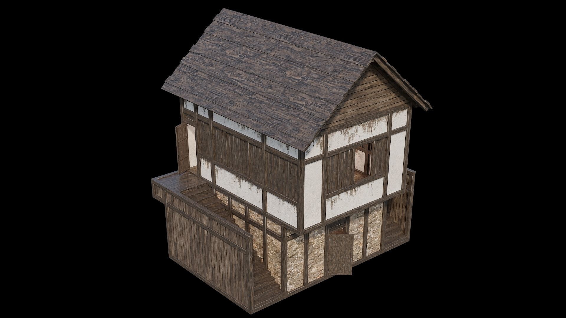 Medieval Village Pack  - 5 Assets - 4K Textures Game Ready Low-poly 3D model_33