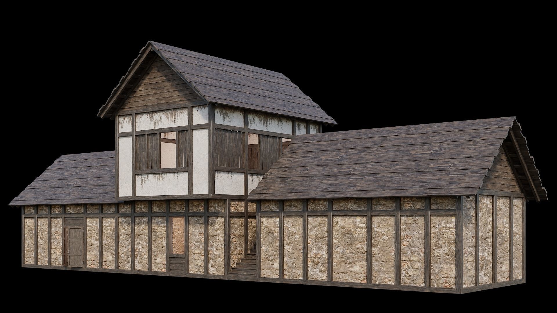 Medieval Village Pack  - 5 Assets - 4K Textures Game Ready Low-poly 3D model_18
