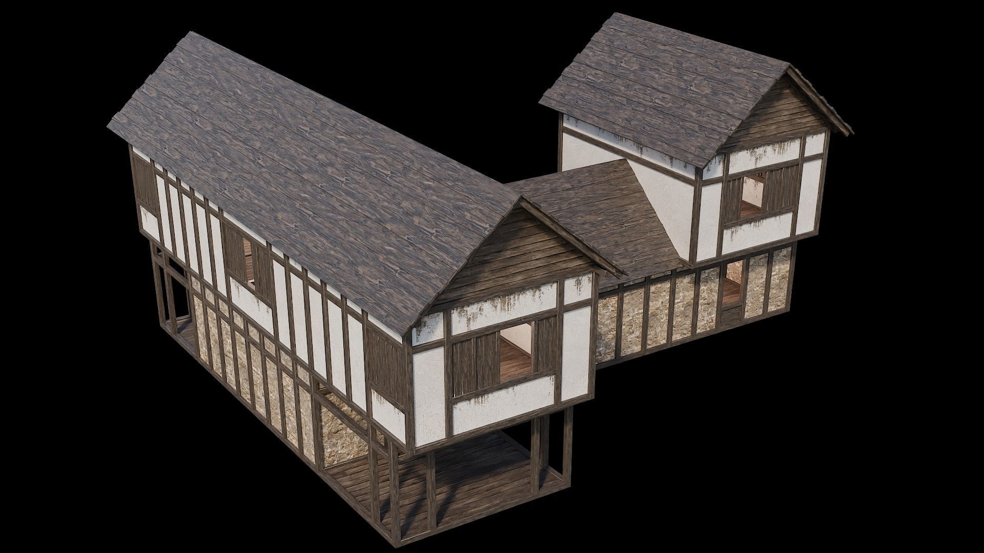 Medieval Village Pack  - 5 Assets - 4K Textures Game Ready Low-poly 3D model_6