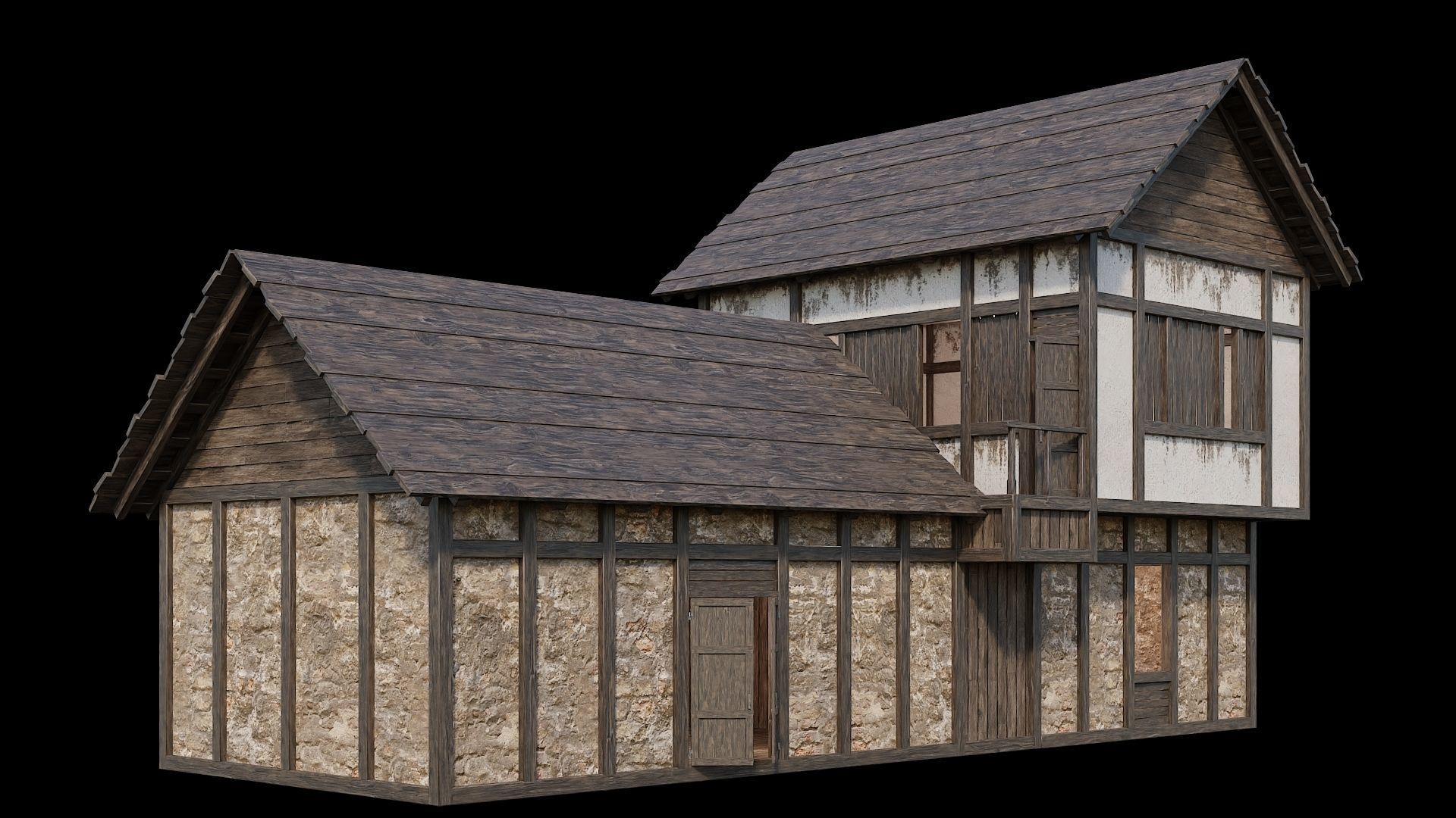 Medieval Village Pack  - 5 Assets - 4K Textures Game Ready Low-poly 3D model_24