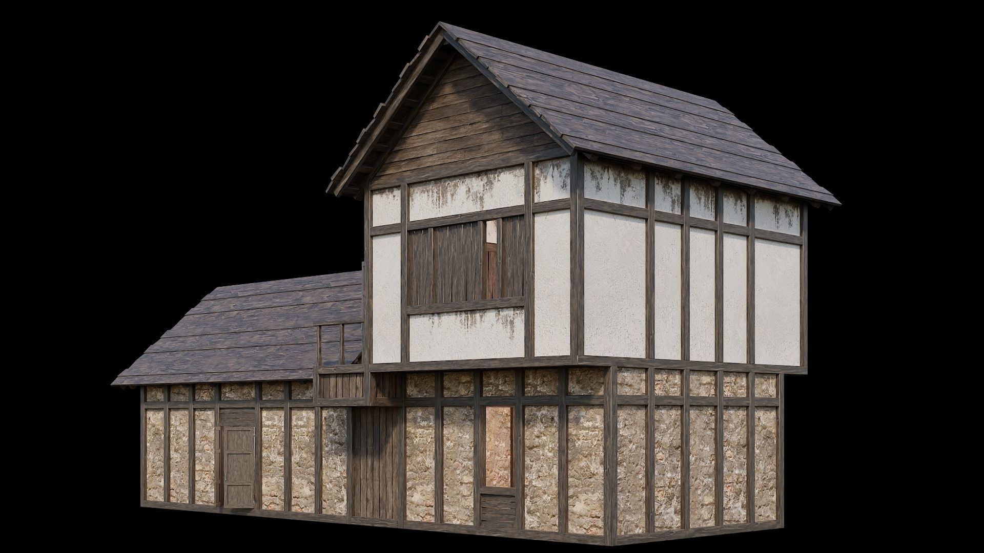 Medieval Village Pack  - 5 Assets - 4K Textures Game Ready Low-poly 3D model_23