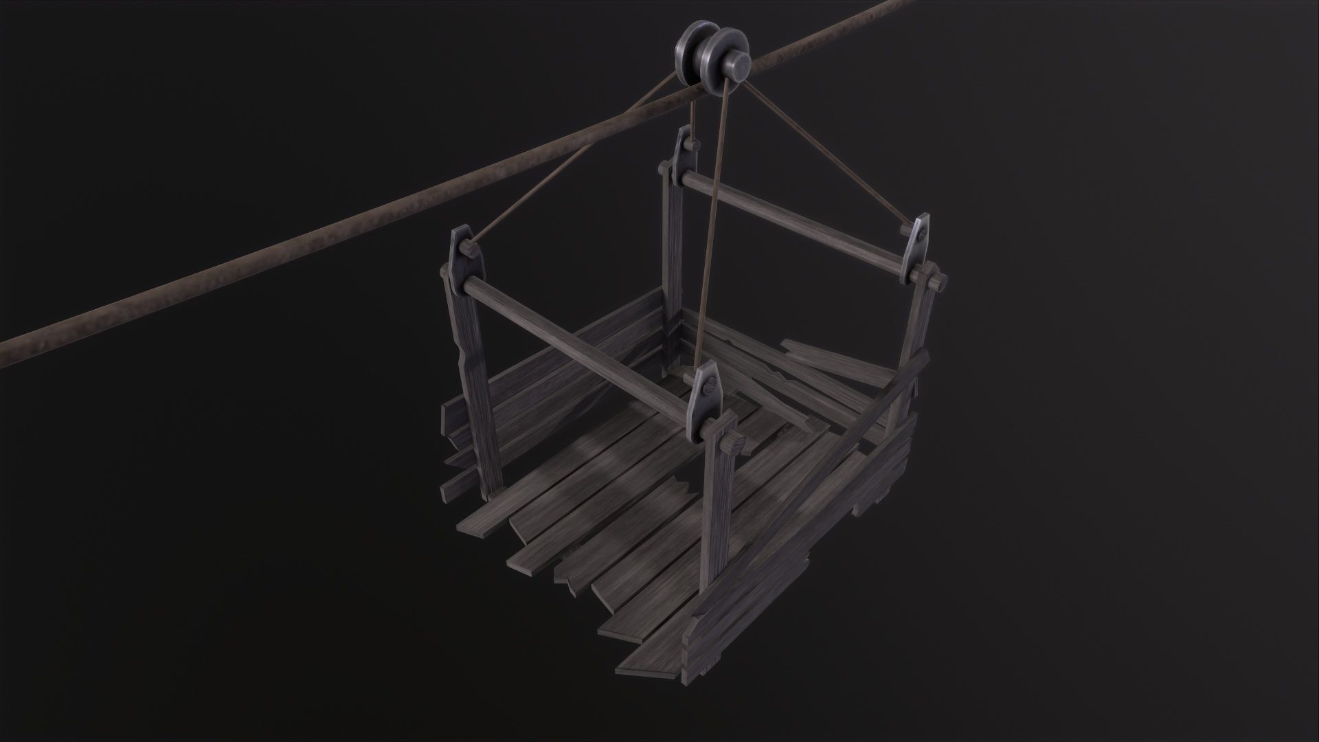 Rope way 3D Model Low-poly 3D model_3
