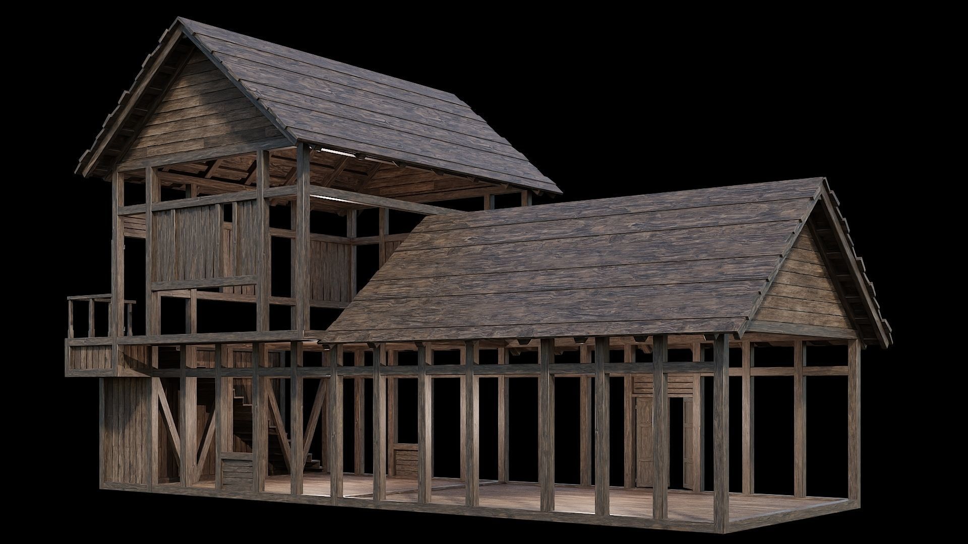 Medieval Village Pack  - 5 Assets - 4K Textures Game Ready Low-poly 3D model_9