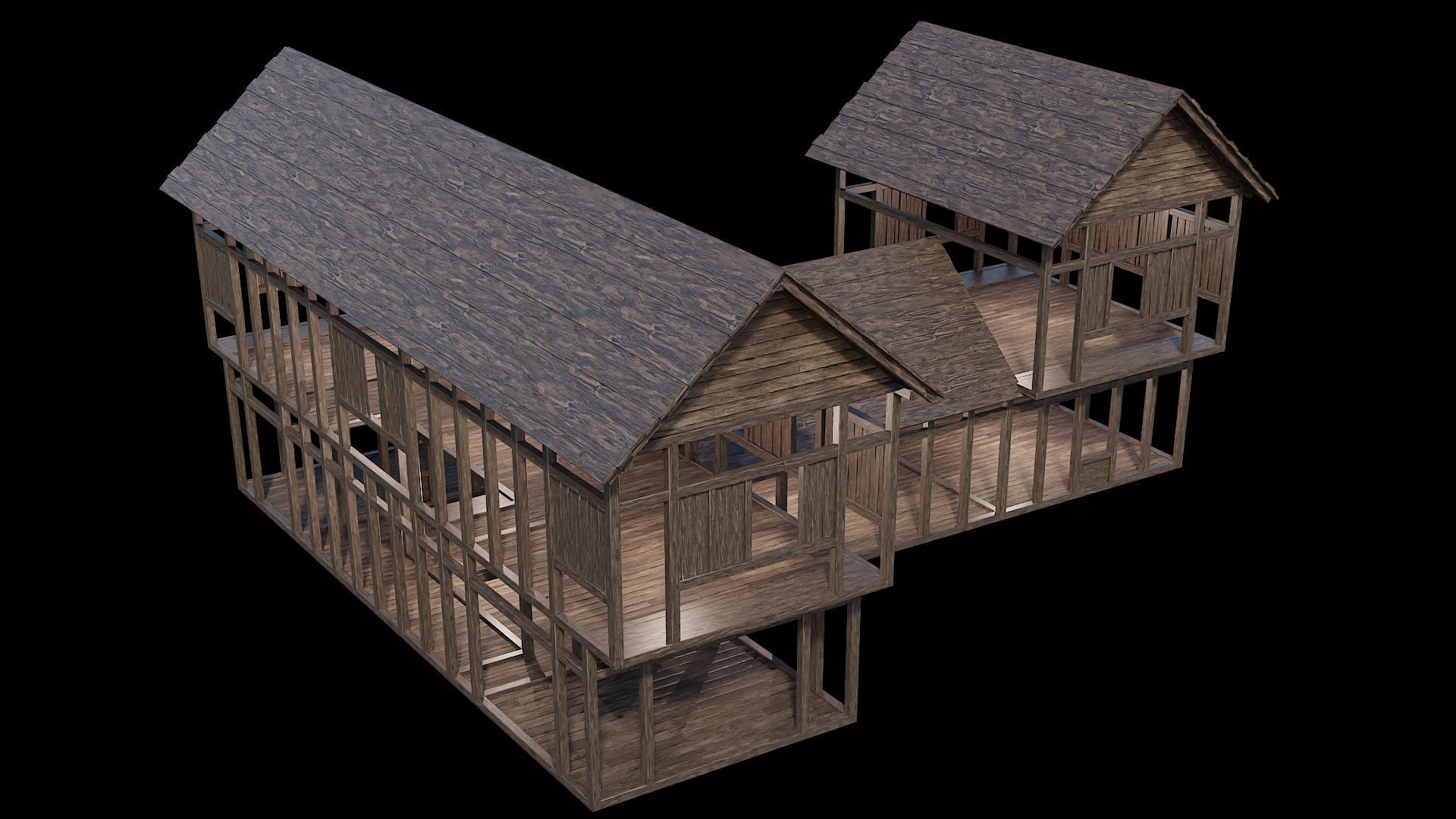 Medieval Village Pack  - 5 Assets - 4K Textures Game Ready Low-poly 3D model_6