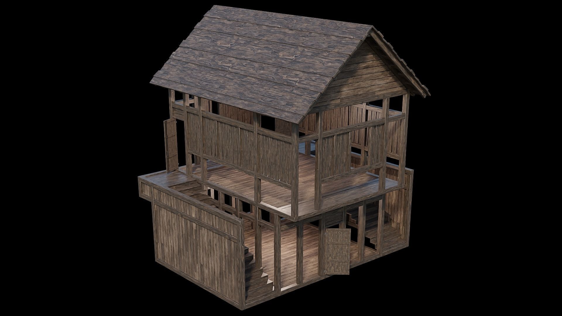 Medieval Village Pack  - 5 Assets - 4K Textures Game Ready Low-poly 3D model_33