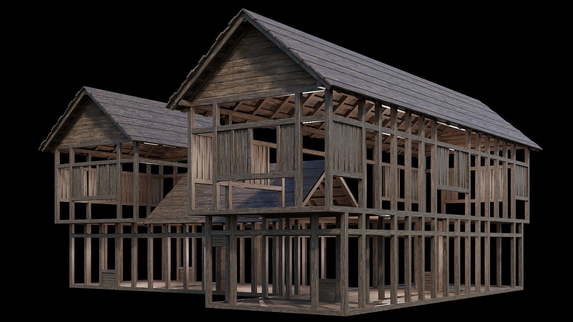 Medieval Village Pack  - 5 Assets - 4K Textures Game Ready Low-poly 3D model_4