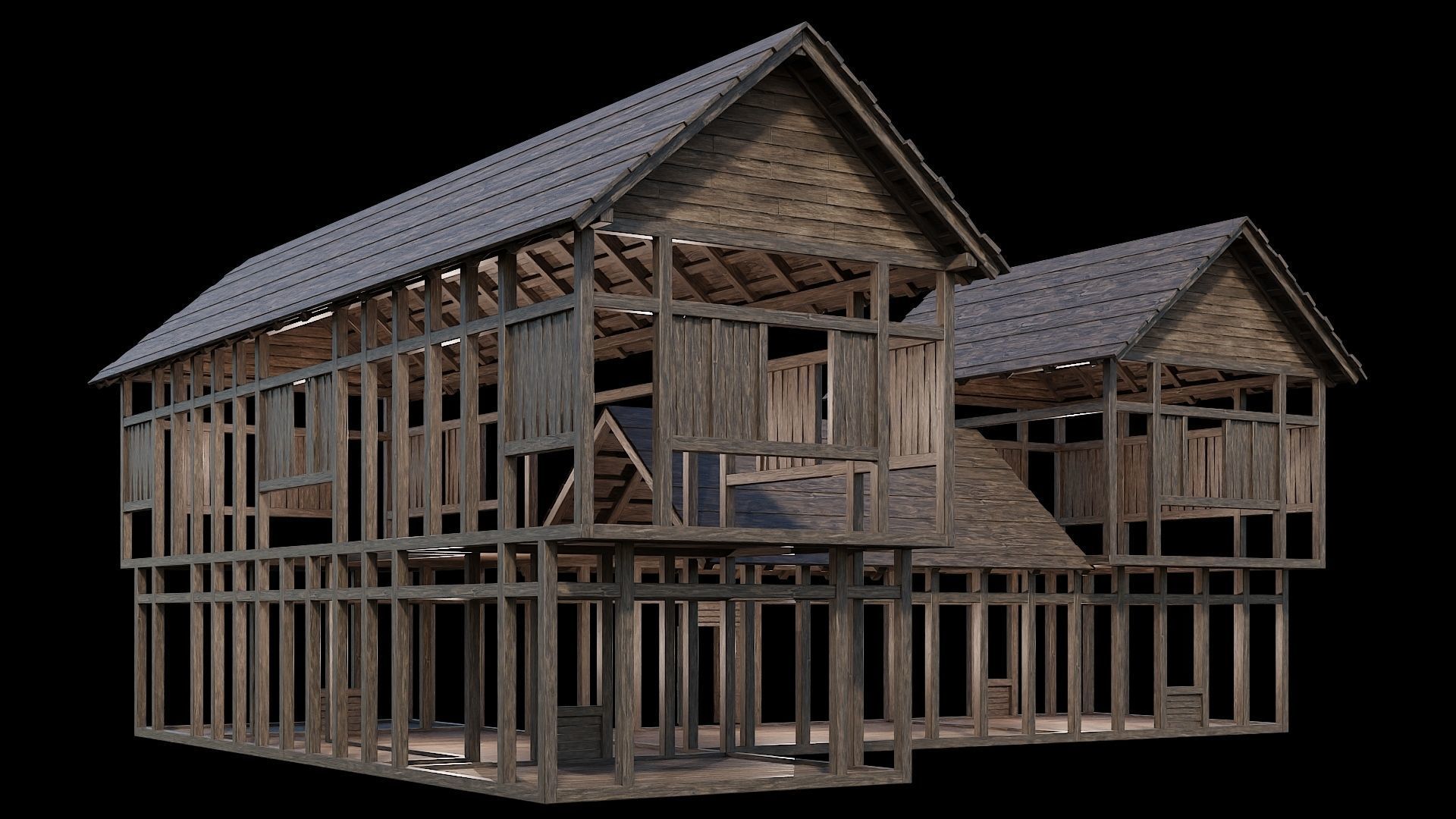 Medieval Village Pack  - 5 Assets - 4K Textures Game Ready Low-poly 3D model_3