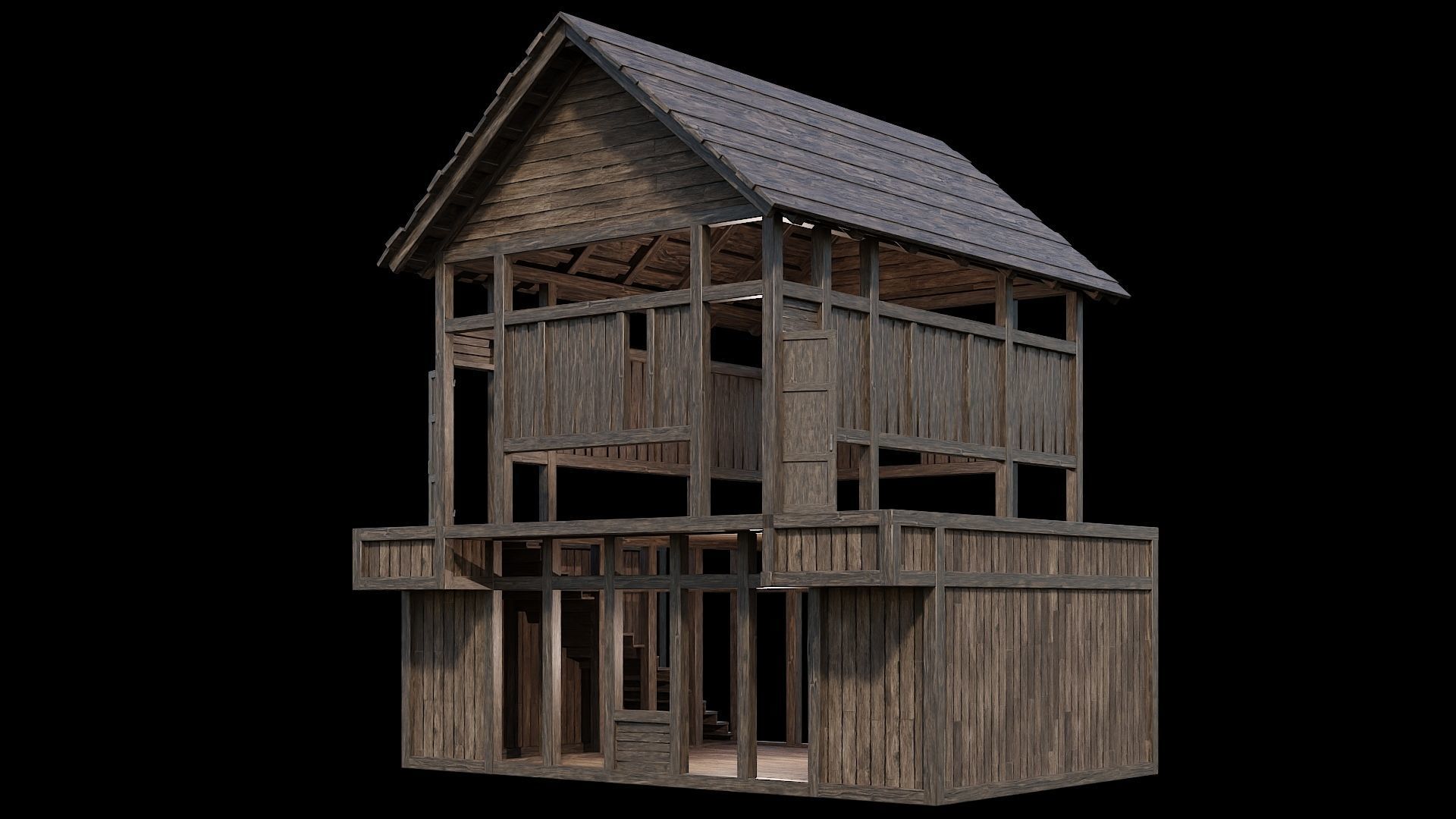 Medieval Village Pack  - 5 Assets - 4K Textures Game Ready Low-poly 3D model_30