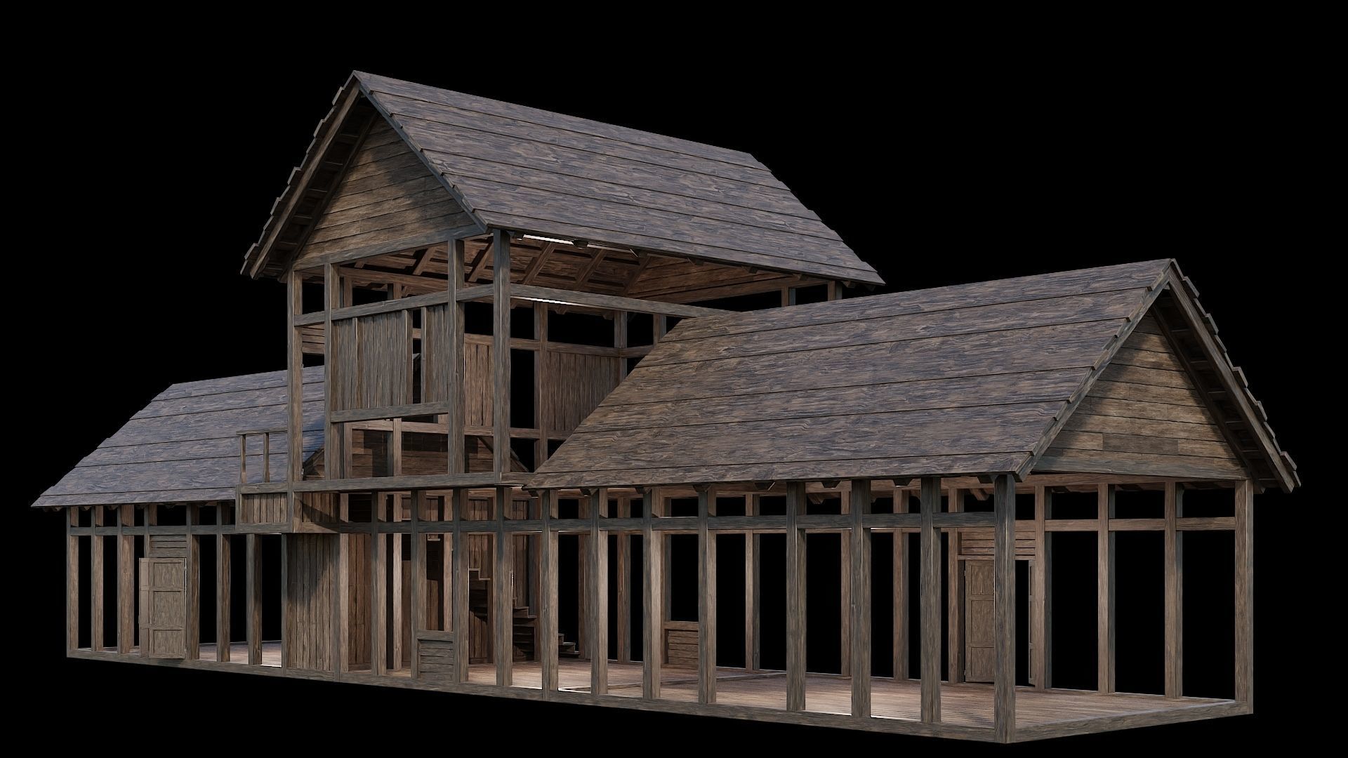 Medieval Village Pack  - 5 Assets - 4K Textures Game Ready Low-poly 3D model_16