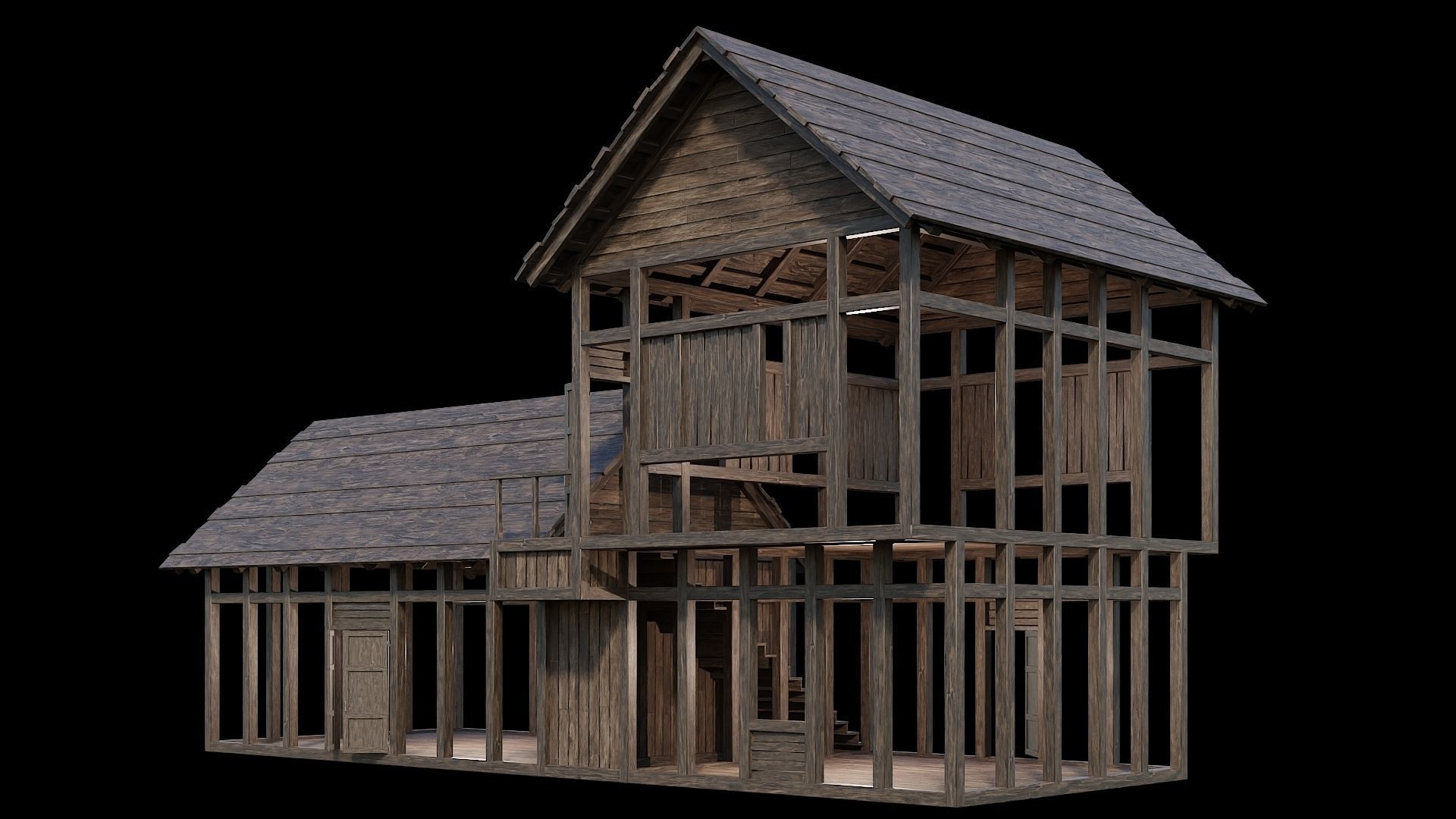 Medieval Village Pack  - 5 Assets - 4K Textures Game Ready Low-poly 3D model_23