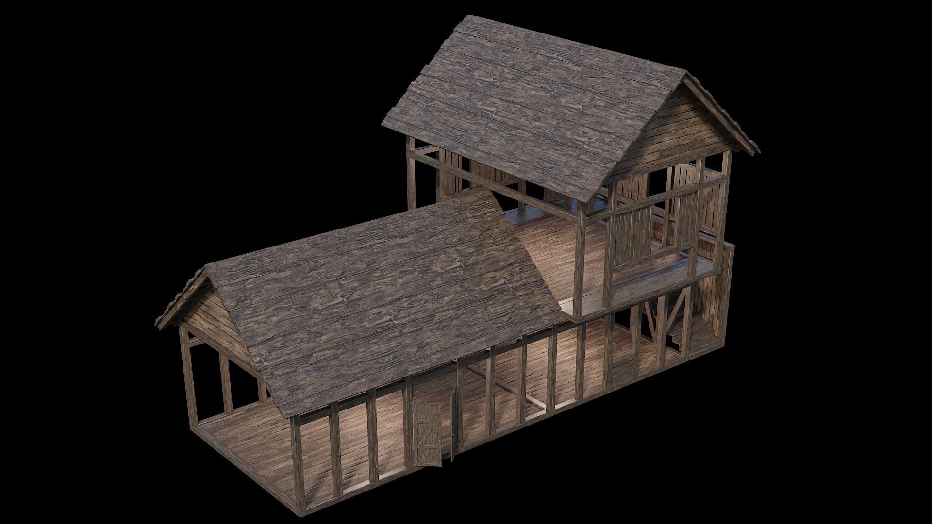 Medieval Village Pack  - 5 Assets - 4K Textures Game Ready Low-poly 3D model_12