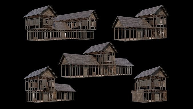 Medieval Village Pack  - 5 Assets - 4K Textures Game Ready Low-poly 3D model