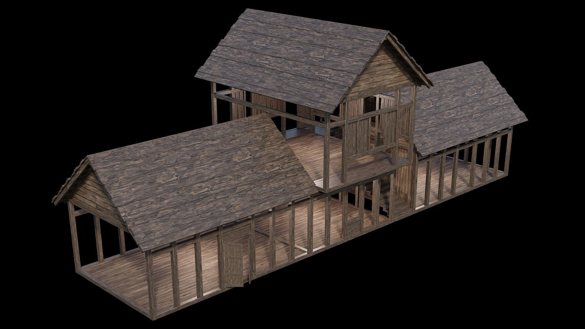 Medieval Village Pack  - 5 Assets - 4K Textures Game Ready Low-poly 3D model_19