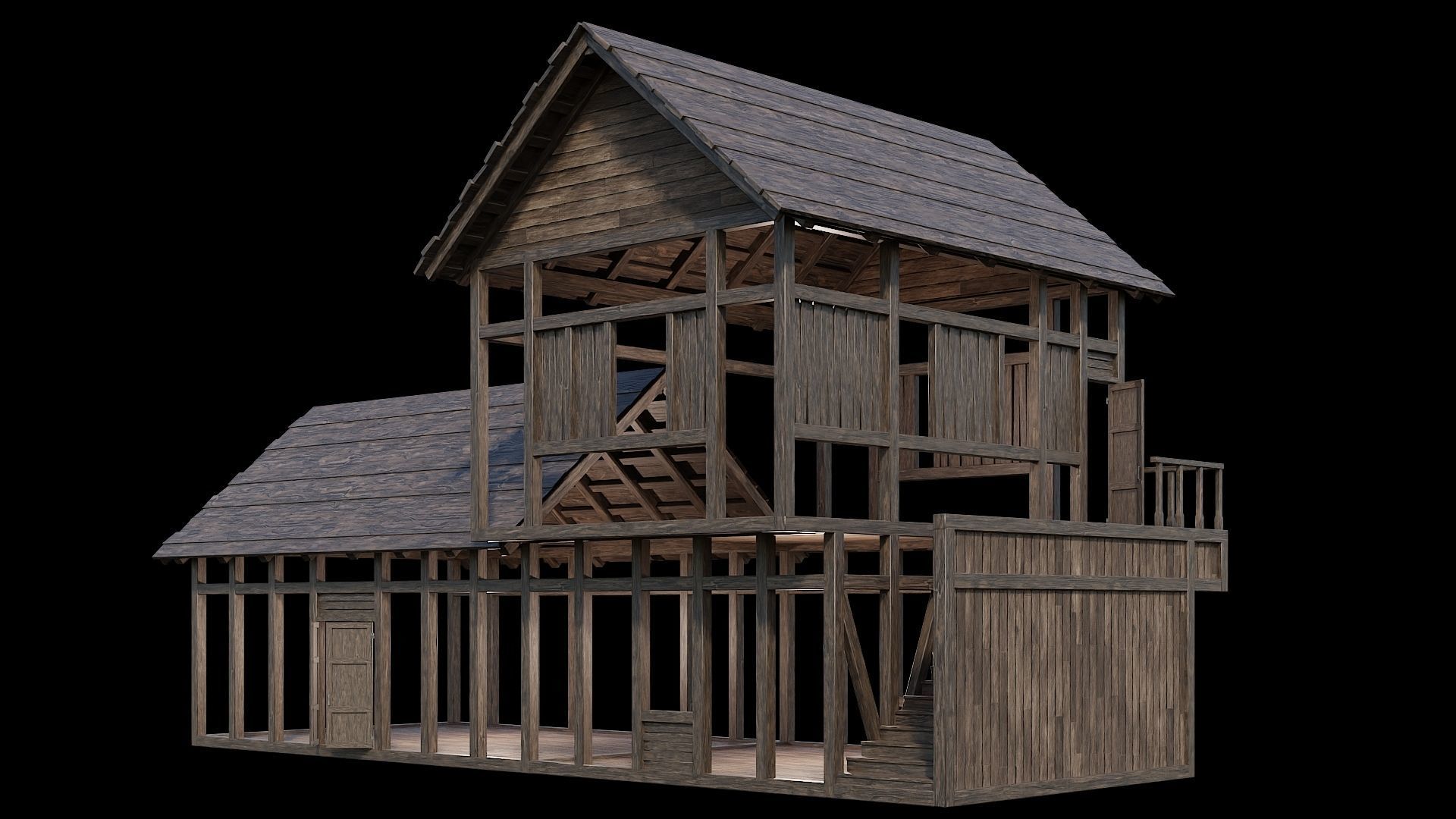 Medieval Village Pack  - 5 Assets - 4K Textures Game Ready Low-poly 3D model_11