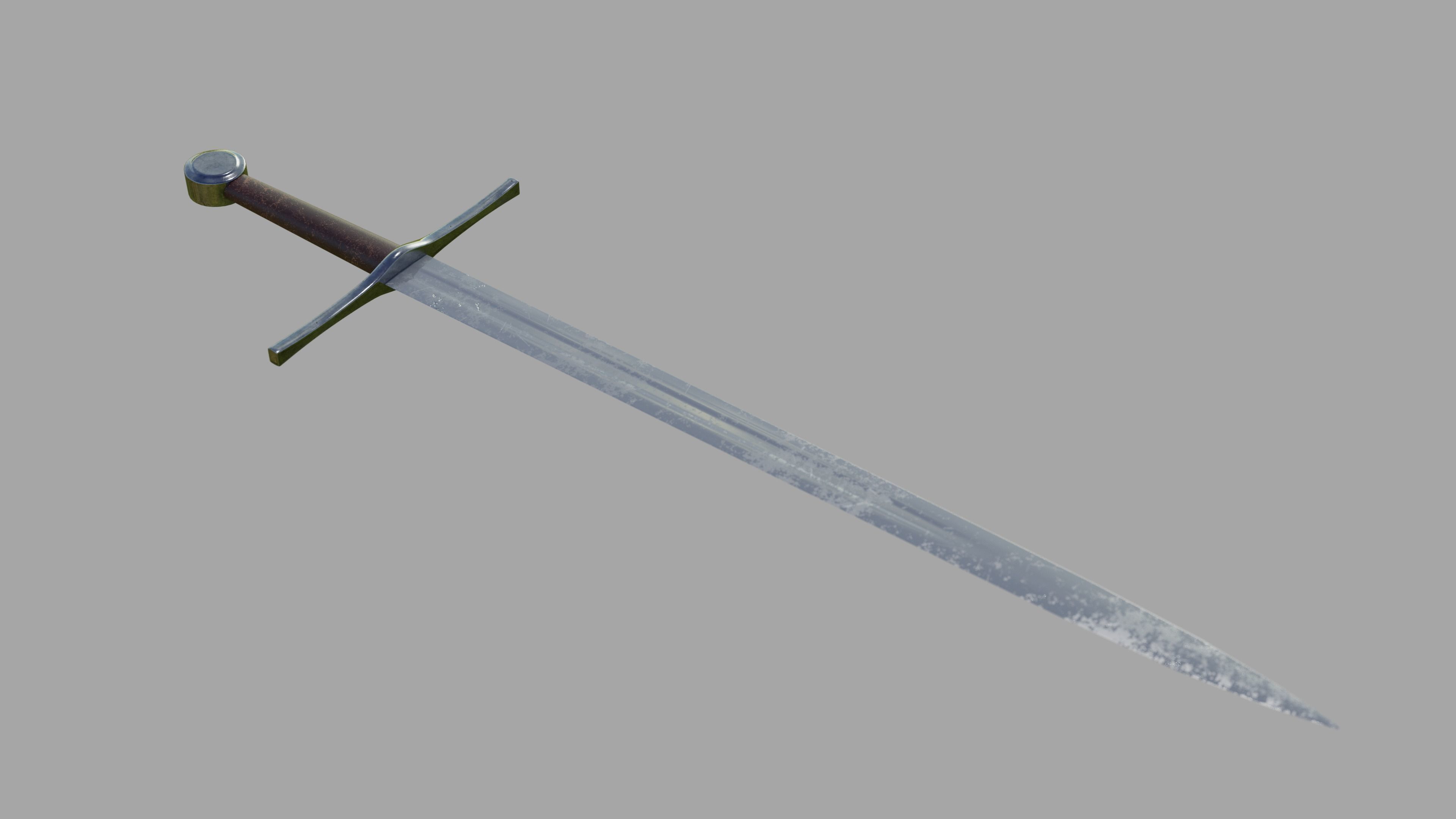 Medieval Sword Low-poly 3D model_3
