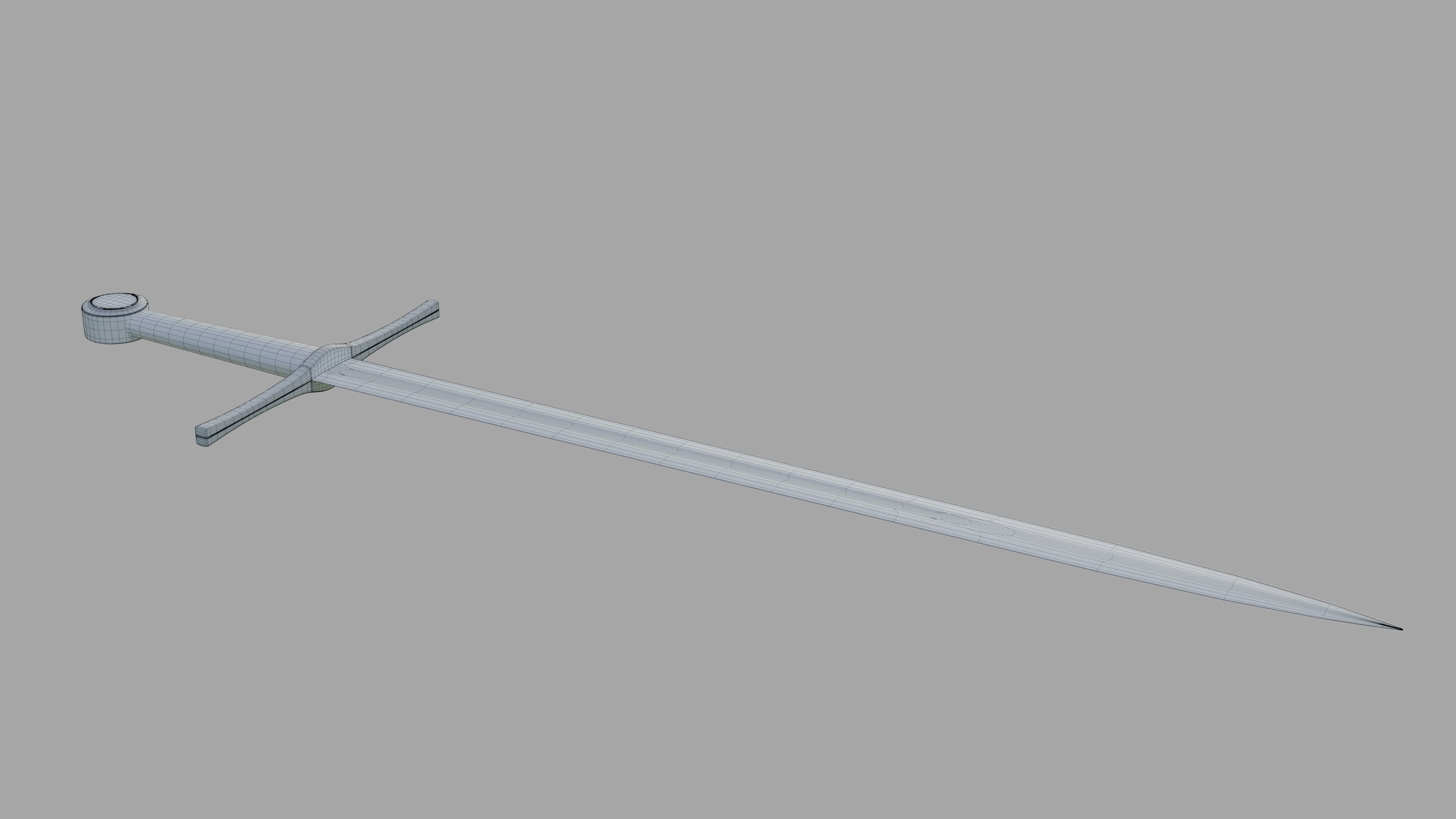 Medieval Sword Low-poly 3D model_5
