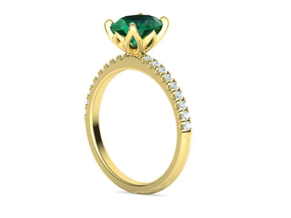 Zoe Engagement Solitaire Ring 9x7 Oval Stone 3Dmodel 3D print model_24