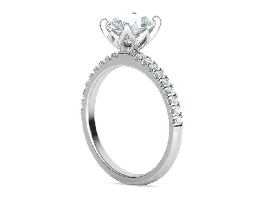 Zoe Engagement Solitaire Ring 9x7 Oval Stone 3Dmodel 3D print model_22