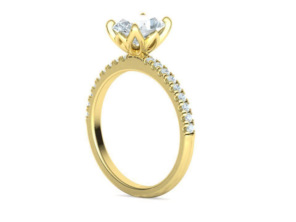 Zoe Engagement Solitaire Ring 9x7 Oval Stone 3Dmodel 3D print model_21