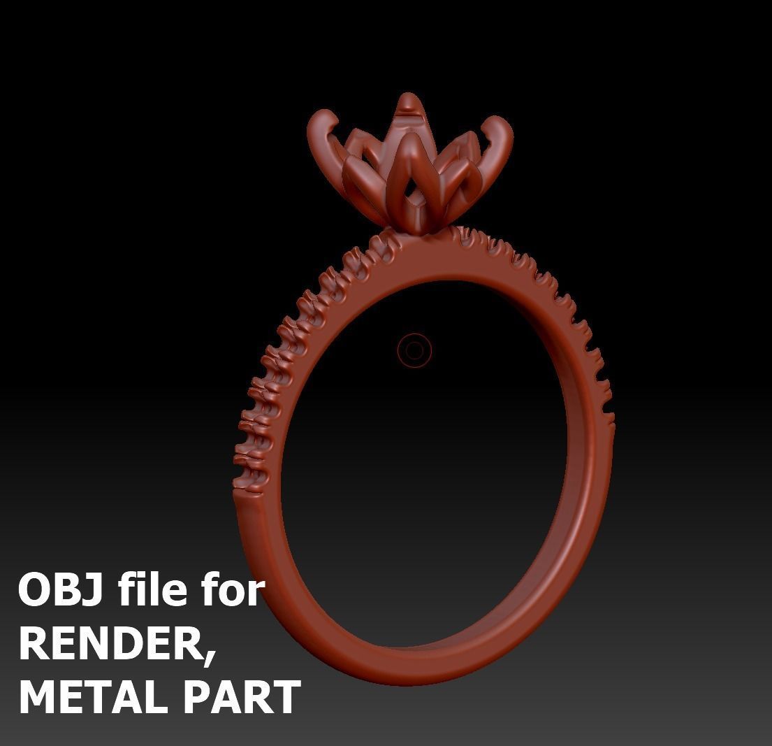 Zoe Engagement Solitaire Ring 9x7 Oval Stone 3Dmodel 3D print model_13