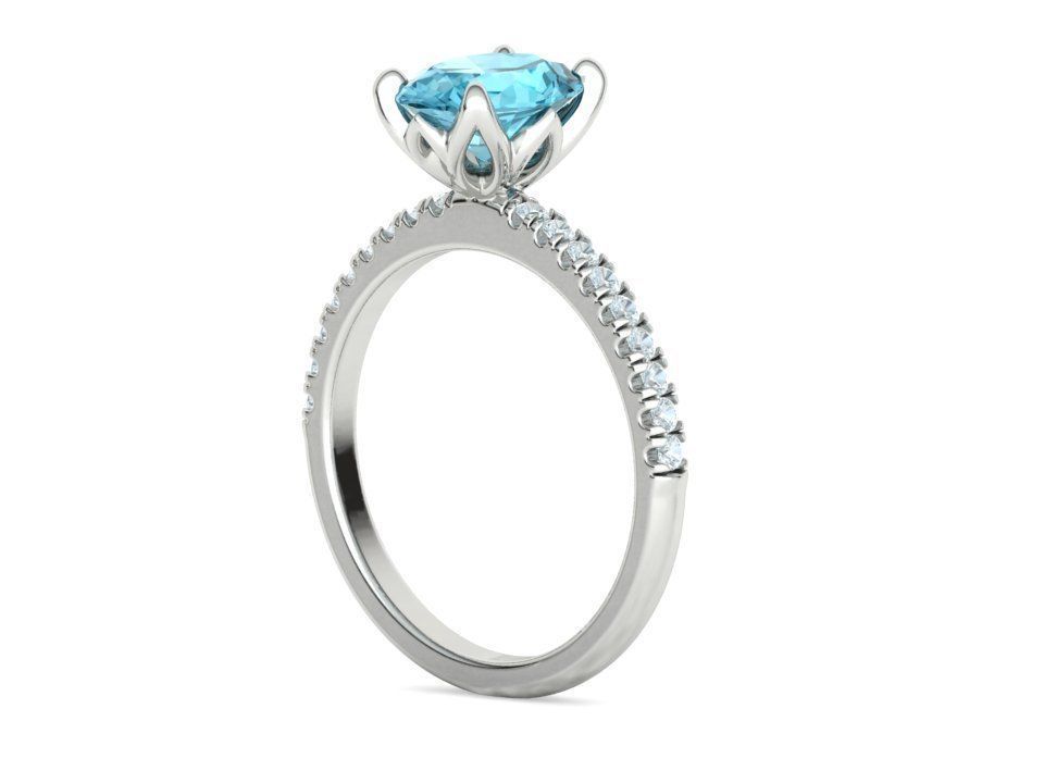 Zoe Engagement Solitaire Ring 9x7 Oval Stone 3Dmodel 3D print model_25