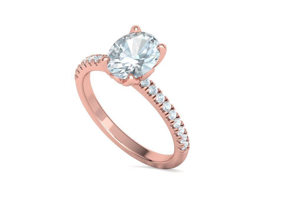 Zoe Engagement Solitaire Ring 9x7 Oval Stone 3Dmodel 3D print model_26