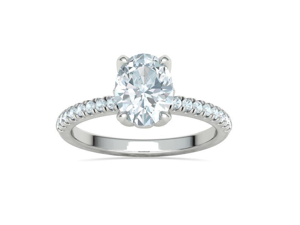 Zoe Engagement Solitaire Ring 9x7 Oval Stone 3Dmodel 3D print model_16