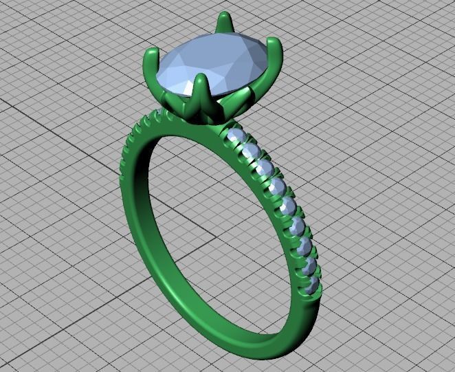Zoe Engagement Solitaire Ring 9x7 Oval Stone 3Dmodel 3D print model_33
