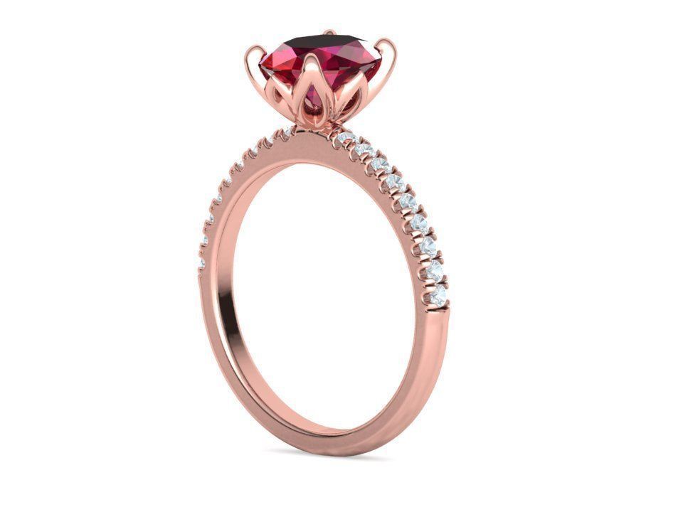 Zoe Engagement Solitaire Ring 9x7 Oval Stone 3Dmodel 3D print model_23