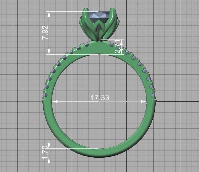 Zoe Engagement Solitaire Ring 9x7 Oval Stone 3Dmodel 3D print model_34