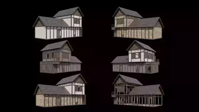 Medieval Village Pack  - 6 Assets - 4K Textures Game Ready