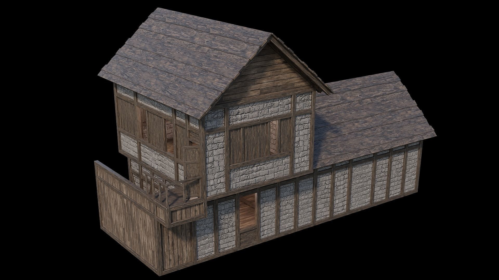 Medieval Village Pack  - 6 Assets - 4K Textures Game Ready Low-poly 3D model_19