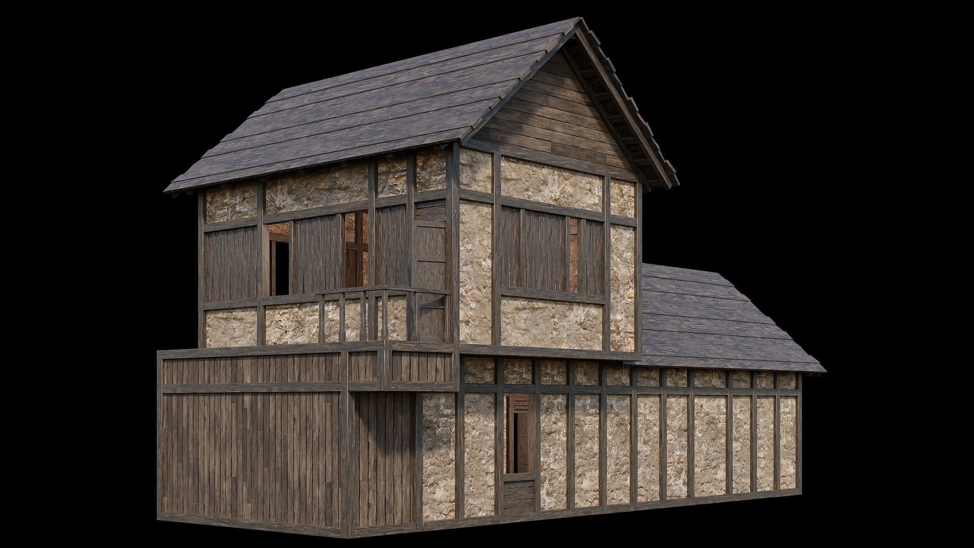 Medieval Village Pack  - 6 Assets - 4K Textures Game Ready Low-poly 3D model_10