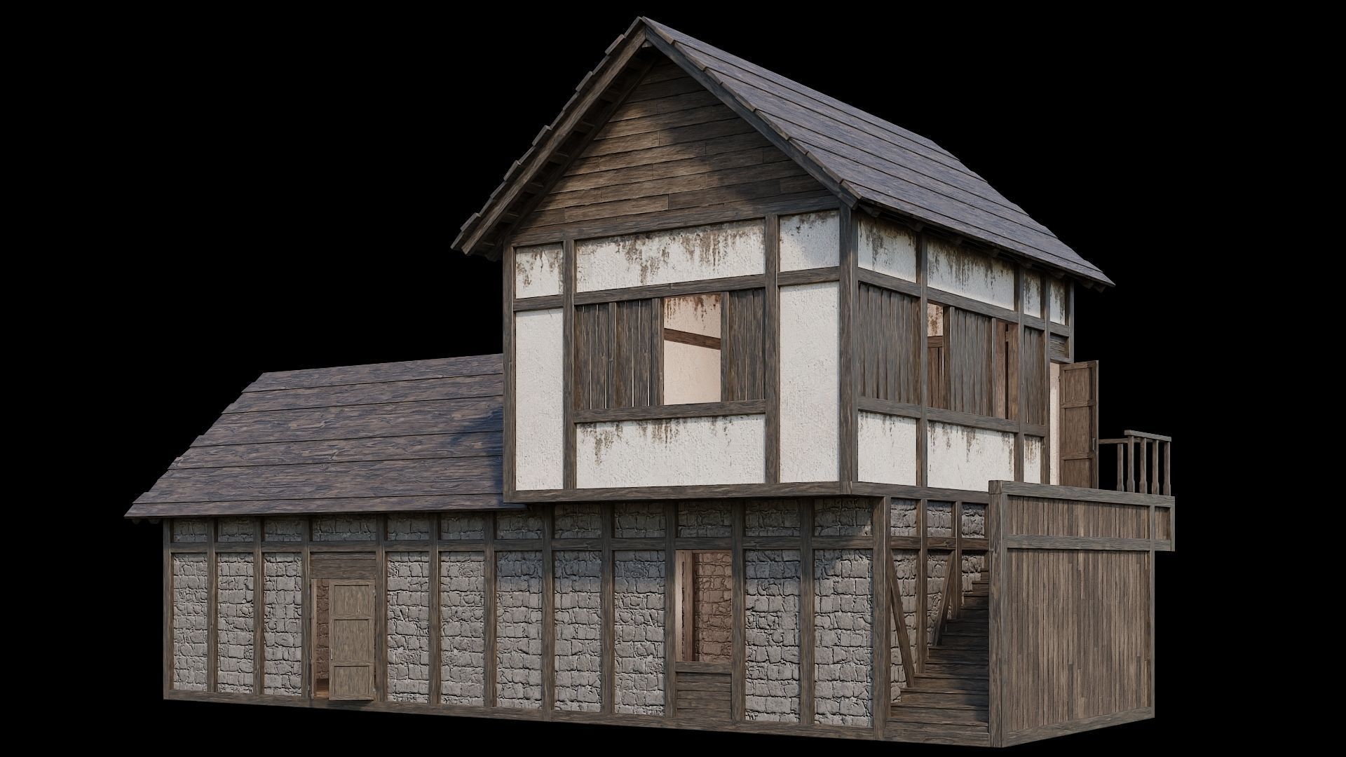 Medieval Village Pack  - 6 Assets - 4K Textures Game Ready Low-poly 3D model_23